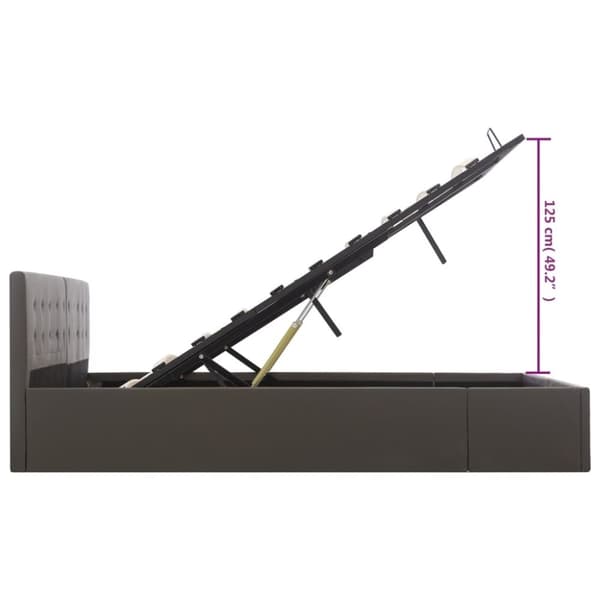 vidaXL sengeramme uden madras med hydraulisk opbevaring 180x200cm grå