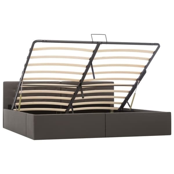 vidaXL sengeramme uden madras med hydraulisk opbevaring 180x200cm grå