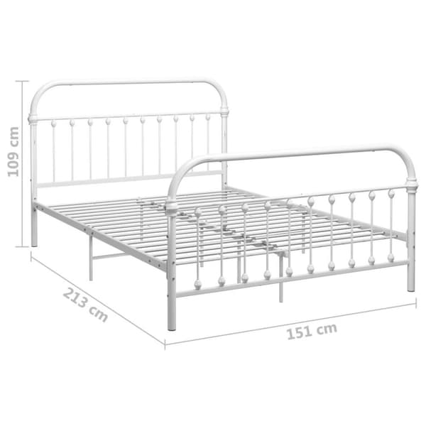vidaXL sengestel 140x200 cm metal hvid change1