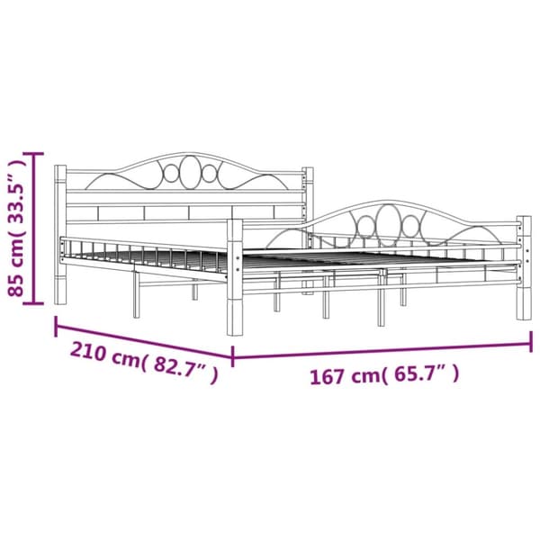 vidaXL sengestel sort metal 160 x 200 cm change1