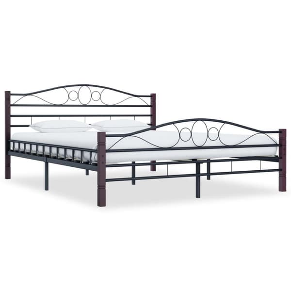 vidaXL sengestel sort metal 160 x 200 cm change1