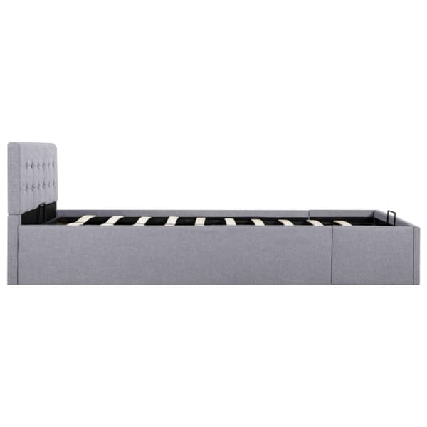 vidaXL hydraulisk opbevaringsseng 120 x 200 stof lysegrå