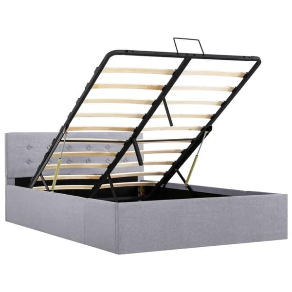 vidaXL hydraulisk opbevaringsseng 120 x 200 stof lysegrå