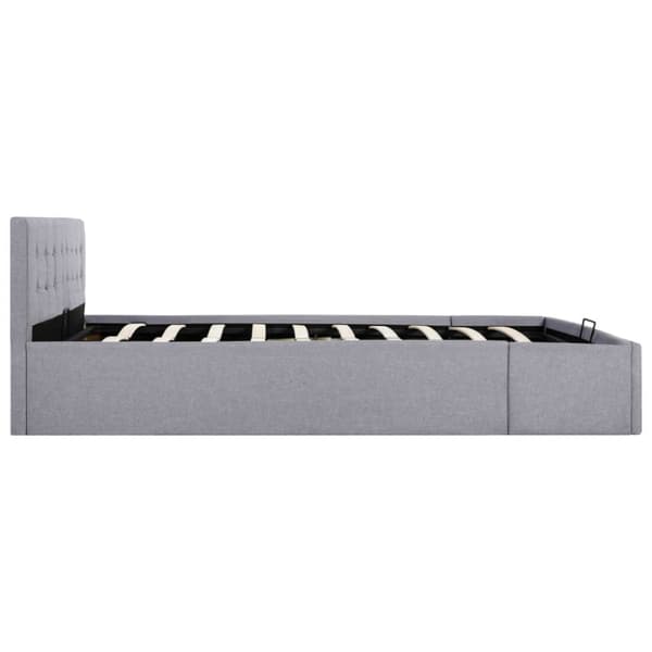 vidaXL hydraulisk opbevaringsseng 160 x 200 cm stof lysegrå