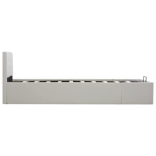 vidaXL hydraulisk opbevaringsseng 100 x 200 cm kunstlæder hvid
