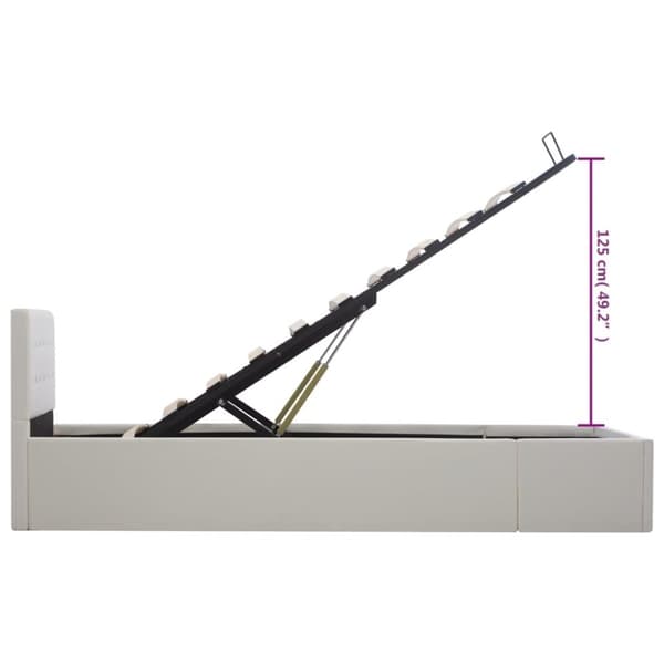 vidaXL hydraulisk opbevaringsseng 100 x 200 cm kunstlæder hvid