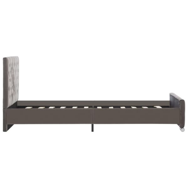 vidaXL Sängram grå sammet 90x200 cm