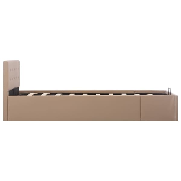 vidaXL hydraulisk opbevaringsseng 90 x 200 cm kunstlæder cappuccino