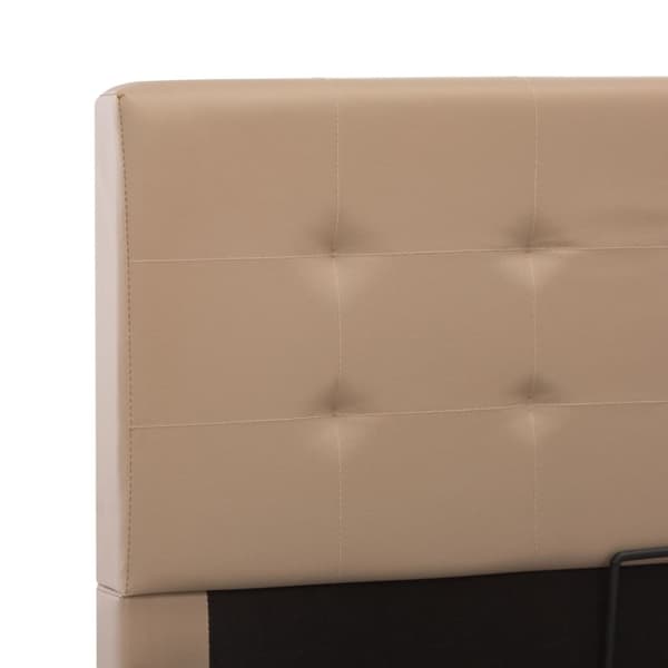 vidaXL hydraulisk opbevaringsseng 90 x 200 cm kunstlæder cappuccino