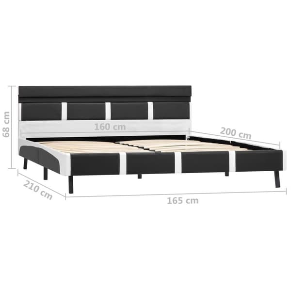 vidaXL sengestel med LED 160 x 200 cm kunstlæder grå change1