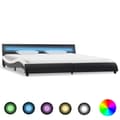 Miniatyrbillede 1 af 9: vidaXL sengestel med LED 180 x 200 cm kunstlæder sort og hvid change1