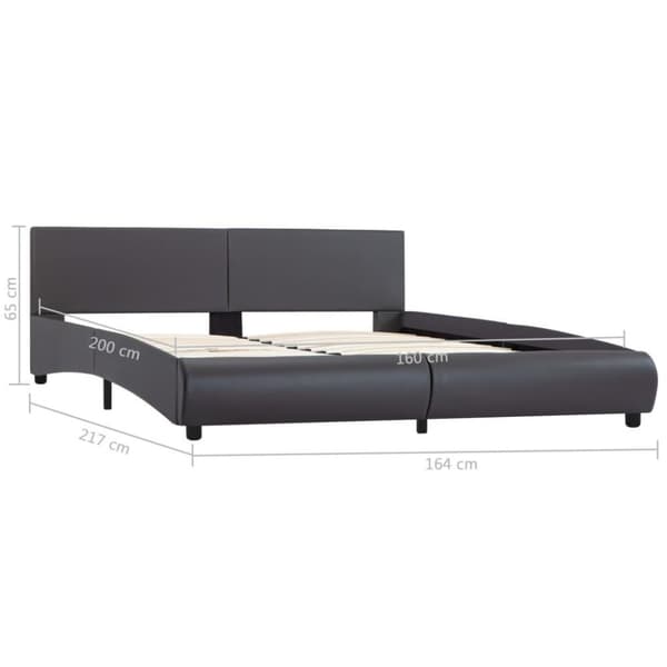 vidaXL sengestel med LED 160 x 200 cm kunstlæder grå change1