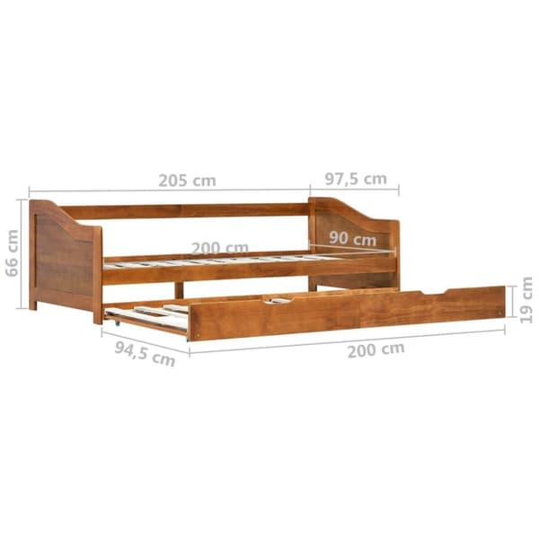 vidaXL Bäddsoffa ram furu honungsbrun 90x200 cm