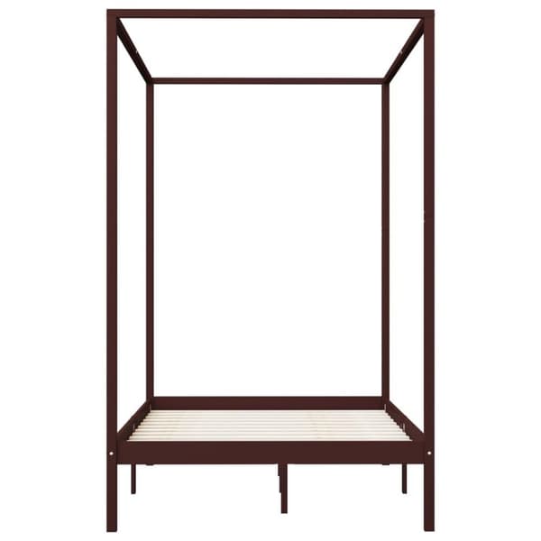 vidaXL Himmelsengeramme mørkebrun heltre furu 120x200 cm change1