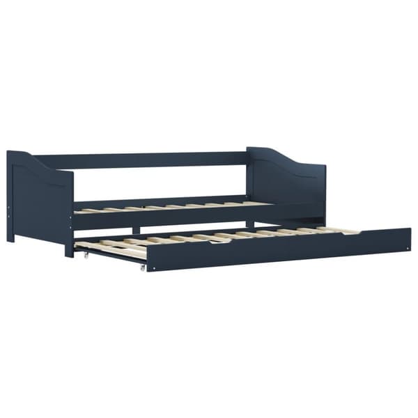 vidaXL Sovesofa uttrekkbar ramme grå furu 90x200 cm