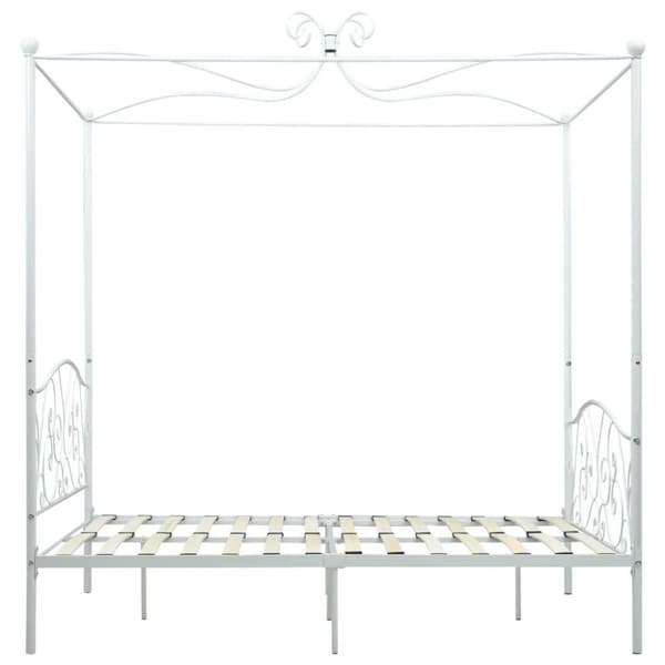 vidaXL sengestel til himmelseng 140 x 200 cm metal hvid change1