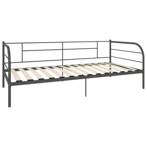 vidaXL Päivävuoteenrunko harmaa metalli 90x200 cm