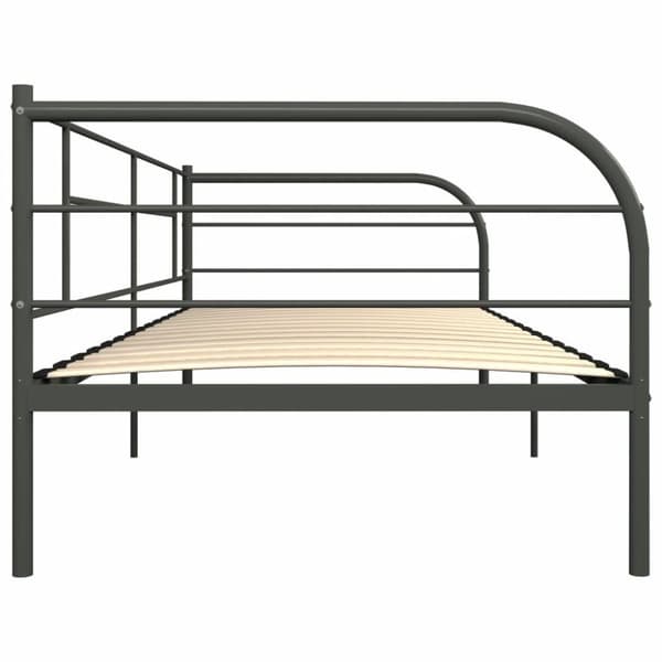 vidaXL Päivävuoteenrunko harmaa metalli 90x200 cm