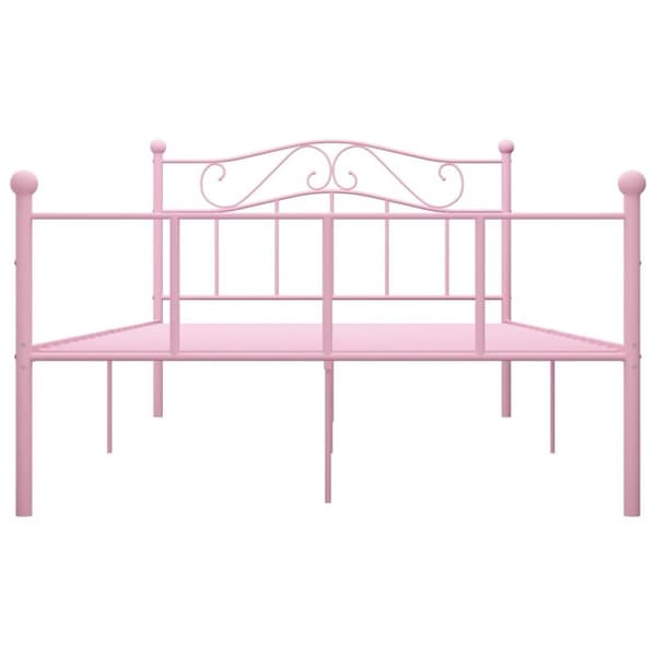 vidaXL Sängynrunko/sänky pinkki metalli 140x200 cm