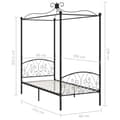 Miniatyrbillede 6 af 6: vidaXL sengestel til himmelseng 90 x 200 cm metal sort change1