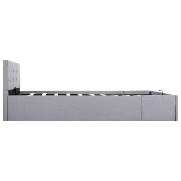 vidaXL hydraulisk opbevaringsseng 140 x 200 stof lysegrå