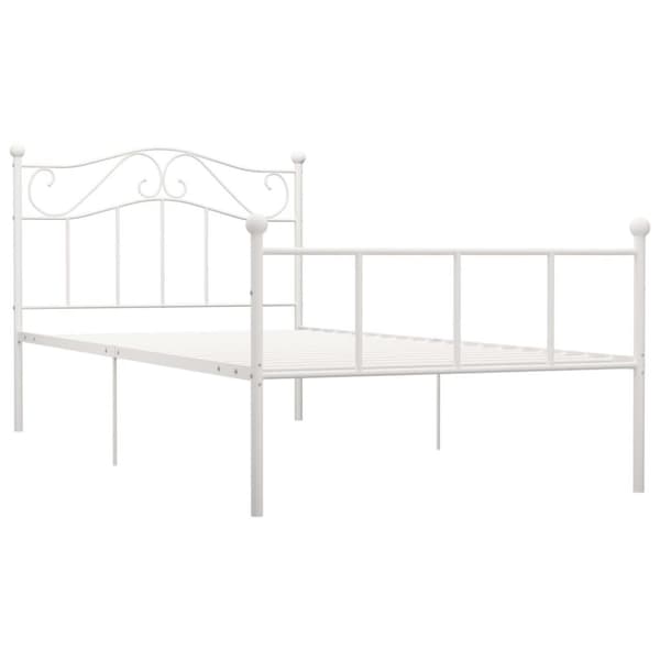 vidaXL Seng/Sengeramme hvit metall 90x200 cm change1