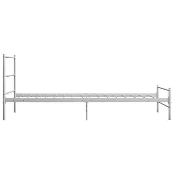 vidaXL Sängynrunko/sänky valkoinen metalli 90x200 cm