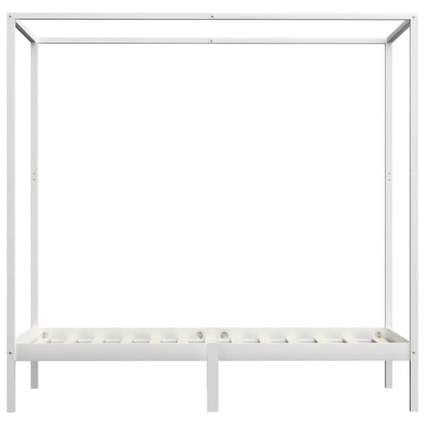 vidaXL Himmelsengeramme heltre furu hvit 90x200 cm change1