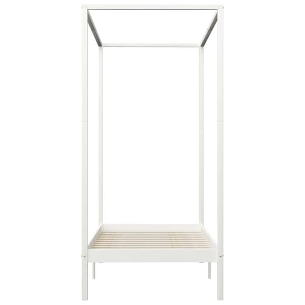 vidaXL Himmelsengeramme heltre furu hvit 90x200 cm change1