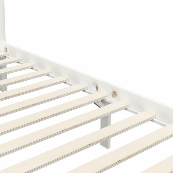 vidaXL Himmelsengeramme heltre furu hvit 90x200 cm change1
