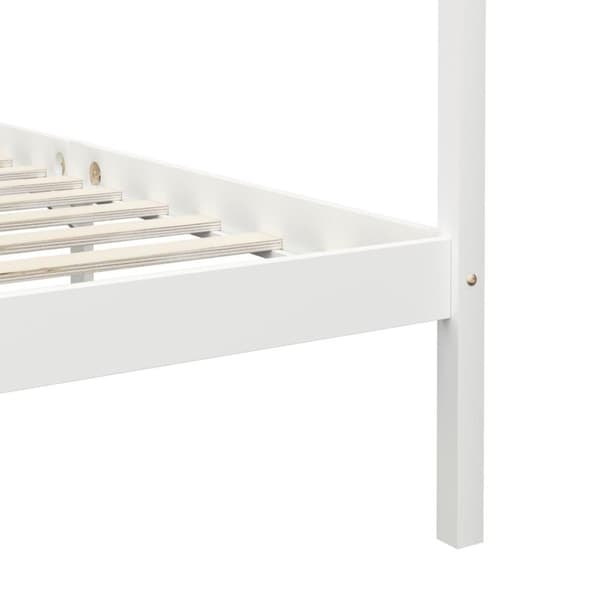 vidaXL Himmelsengeramme heltre furu hvit 90x200 cm change1