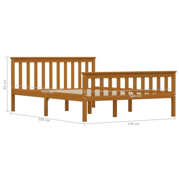vidaXL Seng/Sengeramme honning heltre furu 140x200 cm change1