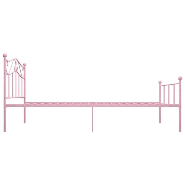 vidaXL Sängynrunko/sänky pinkki metalli 90x200 cm