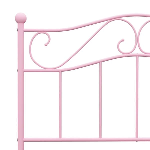 vidaXL Sängynrunko/sänky pinkki metalli 90x200 cm