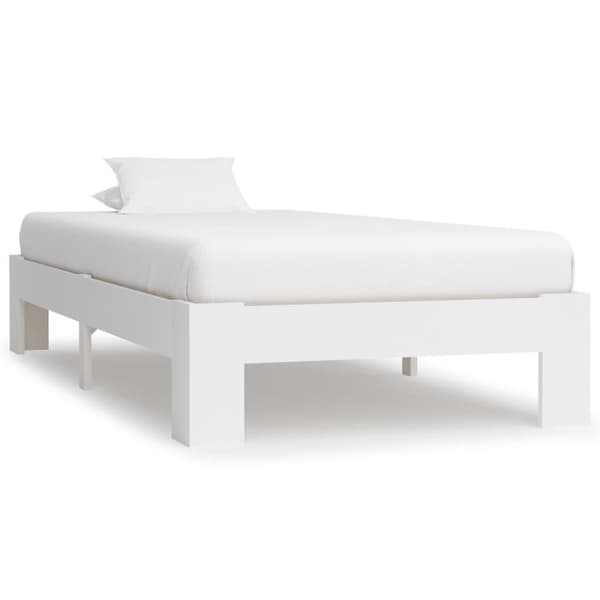 vidaXL Sängram utan madrass vit massiv furu 90x200 cm