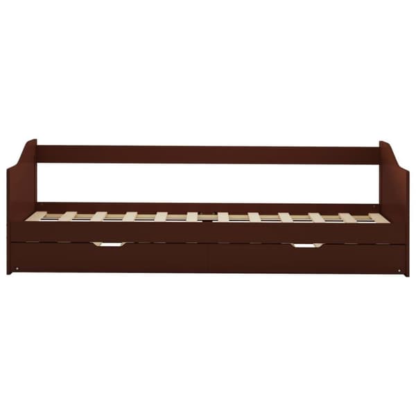 vidaXL Sovesofa uttrekkbar ramme mørkebrun furu 90x200 cm