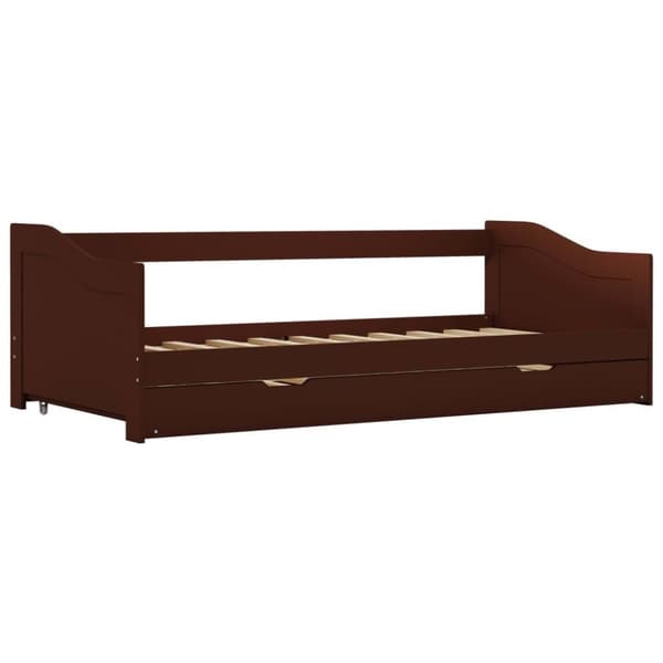 vidaXL Sovesofa uttrekkbar ramme mørkebrun furu 90x200 cm