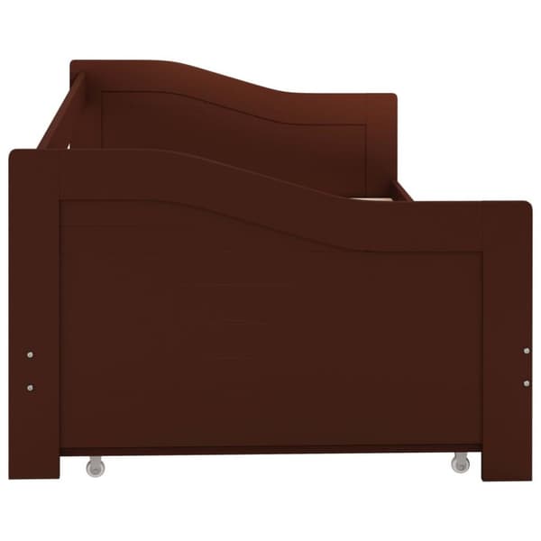 vidaXL Sovesofa uttrekkbar ramme mørkebrun furu 90x200 cm