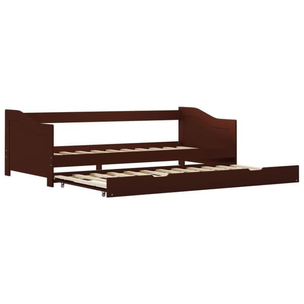 vidaXL Bäddsoffa ram furu mörkbrun 90x200 cm