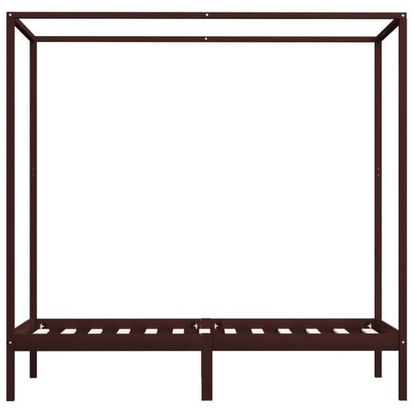 vidaXL Himmelsengeramme mørkebrun heltre furu 100x200 cm change1