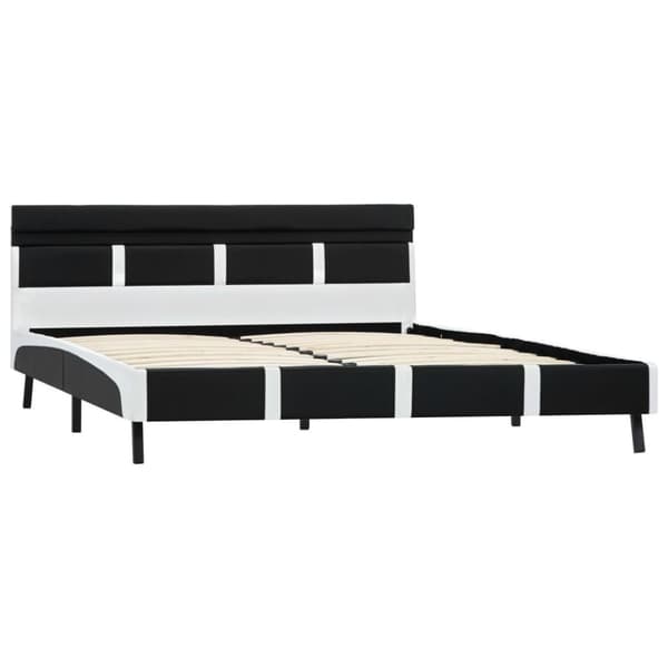 vidaXL sengeramme med LED uden madras 140x200 cm kunstlæder sort change1