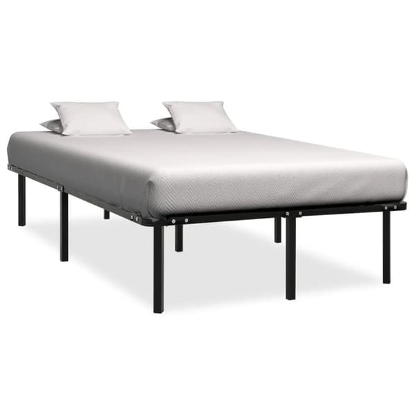 vidaXL Sängram svart metall 140x200 cm