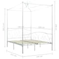 Miniatyrbilde 5 av 6: vidaXL Himmelsengeramme hvit metall 140x200 cm change1