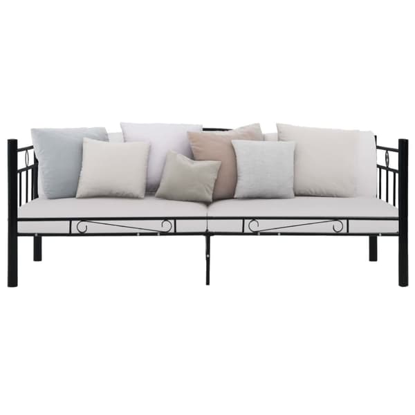 vidaXL Ram till dagbädd svart metall 90x200 cm