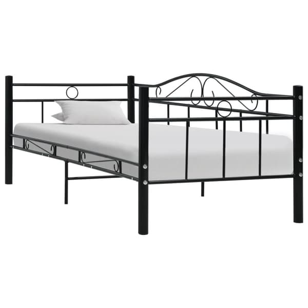 vidaXL Ram till dagbädd svart metall 90x200 cm