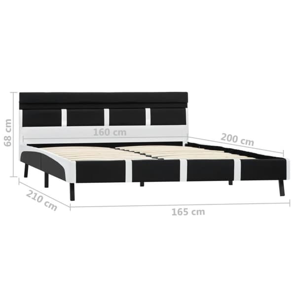 vidaXL sengestel med LED 160 x 200 cm kunstlæder sort change1