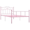 Miniatyrbild 2 av 7: vidaXL Sängram rosa metall 90x200 cm