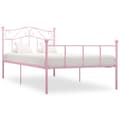 Miniatyrbild 1 av 7: vidaXL Sängram rosa metall 90x200 cm