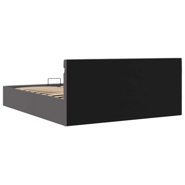vidaXL hydraulisk opbevaringsseng med LED 160x200 cm kunstlæder grå