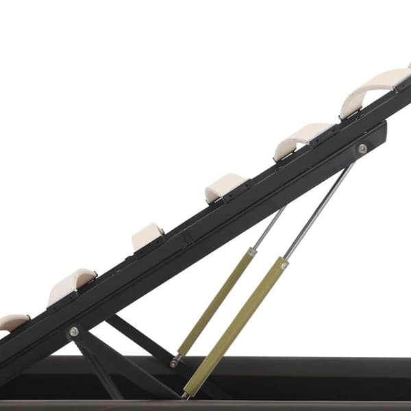 vidaXL hydraulisk opbevaringsseng med LED 160x200 cm kunstlæder grå